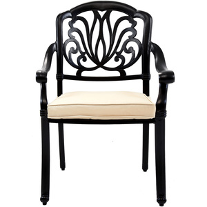 Premium Furniture Cast Aluminium 4 Seater Outdoor Dining Set - Black by Charles Bentley