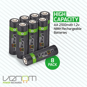 Venom Rechargeable AA Batteries - High Capacity 2100mAh by Venom