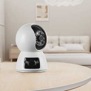 Dual-Lens Smart Security Camera with Night Vision - White by komore