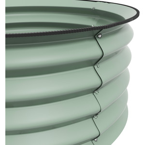 Outsunny Galvanised Raised Garden Bed Planter Box, Set of 2, Dark Grey - Green by Outsunny