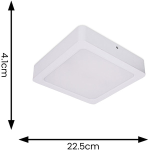 Lacey IP44 Integrated LED Square Flush Recessed Bathroom Ceiling Light - White by ValueLights
