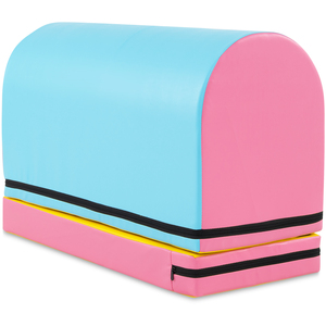 Mailbox Tumbling Mat Gymnastics Vaulting Box - Blue & Pink by Costway