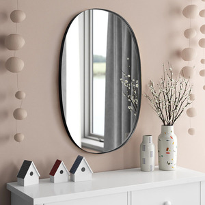 Oval Iron Frame Explosion-Proof Wall Mirror by Livingandhome