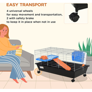 Pawhut Small Animal Cage Hutch - Black by Pawhut