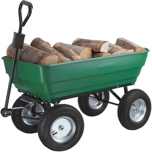 Hand Cart with Pneumatic Tyres (300Kg Load Capacity) - Green by tectake