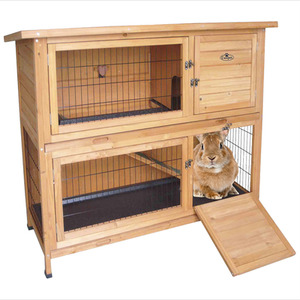 Wooden Small Animal Hutch 4ft Two Tier - Natural / 117.5cm by Actiaspet
