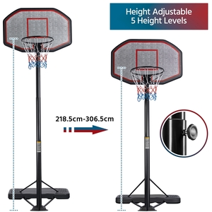 Portable Basketball Hoop with Adjustable Height - Red by Yaheetech