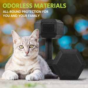 Set of 2 Dumbbells for Strength Training Aerobic - Black / 12kg by Yaheetech