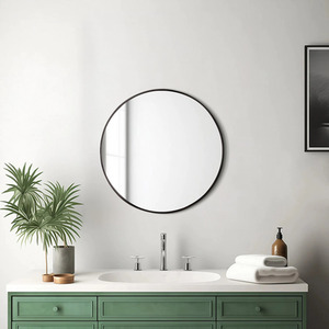 Round Bathroom Wall Mirror - Black / 40cm / 1.6kg by lifeideas