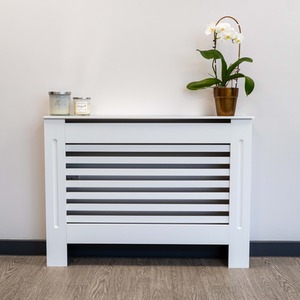 Classic Horizontal Line Radiator Cover - White / Medium by Jack Stonehouse
