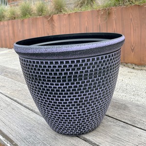 Pair Of Cromarty Plant Pot Large 36cm Round Flower Planter Set - Purple by Gr8 Garden