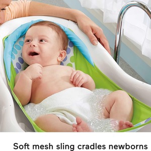 Baby to Toddler Bath 4 in 1 Slingn Green Seat Tub - Multicolour by Fisher Price