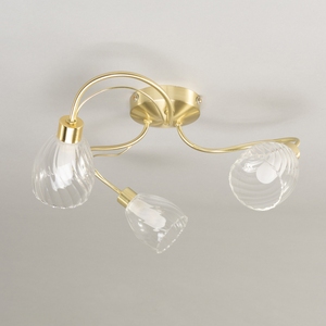 Cora 3 Light Tangle Flush Bathroom Ceiling Light - Satin Brass by Litecraft