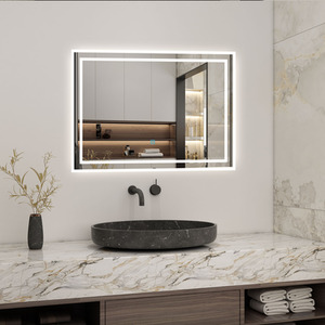 Illuminated LED Bathroom Mirror with Demister Pad - White / 80cm by AicaBathroom