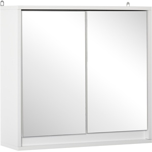 HOMCOM Wall Mount Mirror Cabinet Storage Bathroom Cupboard - White by HOMCOM