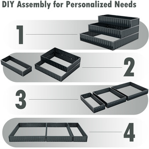 3-Tier Raised Garden Bed Planter Box - Black by Costway