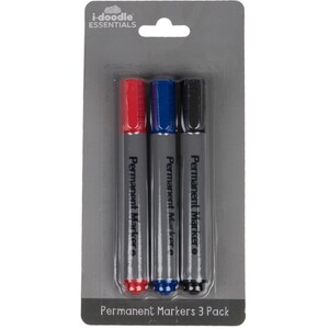 Pack of 3 Permanent Markers by idoodle Essentials