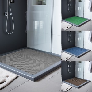 Reversible Square Dual-Colour PVC Shower Mat - Blue / Green / 53cm x 53cm by Nicoman