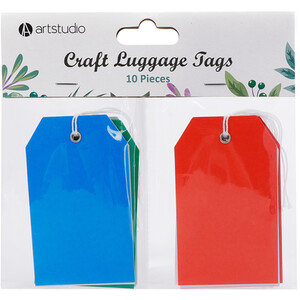 Pack of 10 Colourful Luggage Tags by Art Studio