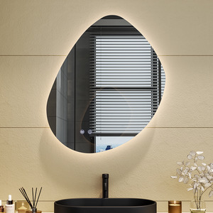 Irregular Frameless LED Bathroom Wall Mirror - Silver / 70cm by Livingandhome