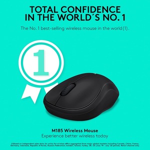 Logitech M185 Wireless Mouse Black - Black by Logitech