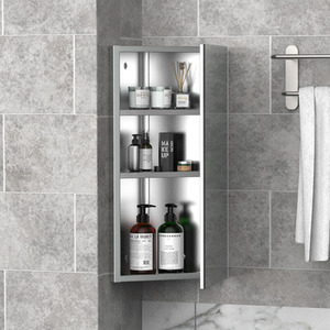 HOMCOM Wall Mounted Bathroom Mirror - Silver by HOMCOM