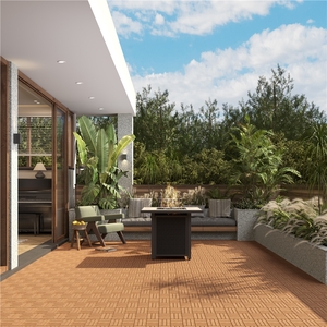 Pack of 27 Interlocking Deck Tiles Waterproof Acacia Wood - Wood by Yaheetech