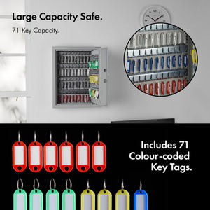 71 Key Wall Mountable Digital Safe - Grey by VonHaus