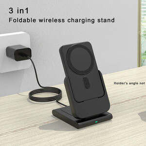 Wireless Charging Stand with Power Bank - Grey