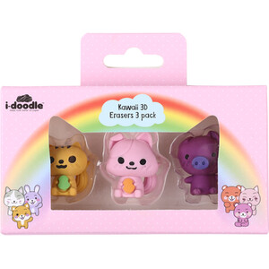 Kawaii 3D Erasers by i-doodle