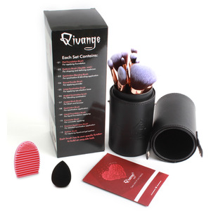 12 pcs Makeup Brush Set with Travel Case - Rose Gold by Livingandhome