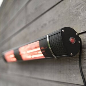 3kW Dual Electric Patio Heater IP44 Remote Control - Black by Primrose