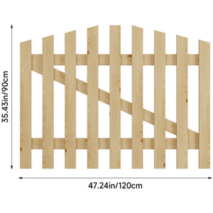 Solid Wood Garden Gate with Z-Shaped Structure by Livingandhome