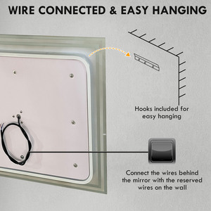 kleankin LED Bathroom Mirror with Lights Dimmable Touch Switch - Clear / 50cm by kleankin