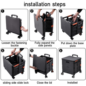 Folding Shopping Trolley with Magnetic Lid - Black by lifeideas