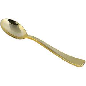 Pack of 24 Gold Plastic Cutlery Set - Gold