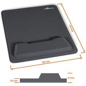 Durable Mouse Pad With Foam Wrist Support - Charcoal by Durable