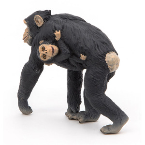 PAPO Wild Animal Kingdom Chimpanzee and Baby Toy Figure - Black by PAPO
