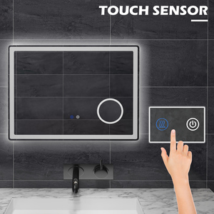 kleankin Bathroom Mirror with Front and Backlit, 3X Magnification, Anti-Fog - Clear by kleankin