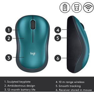 Logitech Wireless Optical Mouse - Blue / M185 Blue by Logitech