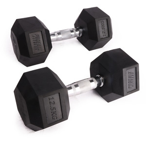 Phoenix Fitness Hex Dumbbell Pair - Black / 12.5kg by Phoenix Fitness