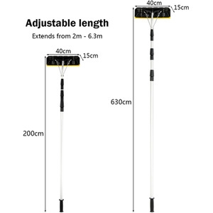 Telescoping Snow Roof Rake - Black by Costway