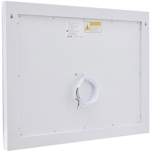 Large Rectangular LED Bathroom Mirror with Digital Clock - White by Livingandhome