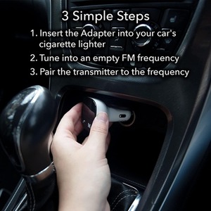 Aquarius Bluetooth Adapter FM Transmitter Hands-free Calling Car Kit - White - White by Aquarius