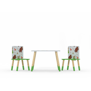 Gruffalo Repeat Pattern Table and Chairs - Grey by Kidsaw Ltd
