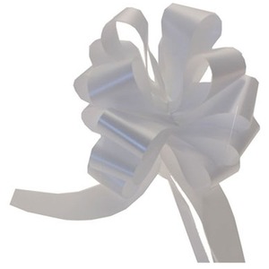 Pack of 30 Pull Bows Ribbon (31mm) - White by Kingsbury Gifts