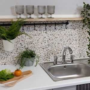 dc fix Terrazzo Self Adhesive Vinyl Wrap for Worktops and Furniture - Beige/Grey / 67.5cm x 2m (pack of 3) by d-c-fix