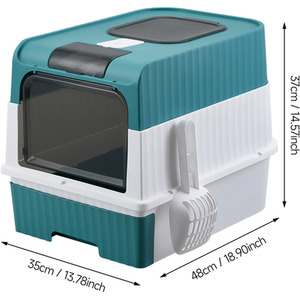 Fully Enclosed UV Sterilization Cat Litter Box by Livingandhome