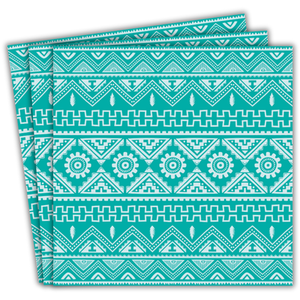 Tribal Party Paper Napkins Green - Green by Peacock Supplies