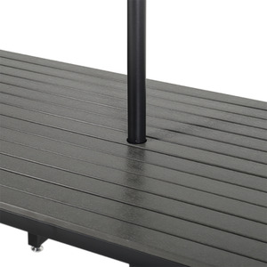 HomeScape Outdoor Dining Set with Benches - Grey Top + Black Frame by Kindred Trading LTD